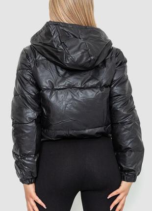 Куртка женская демисезонная экокожа, цвет черный 214r7294 фото
