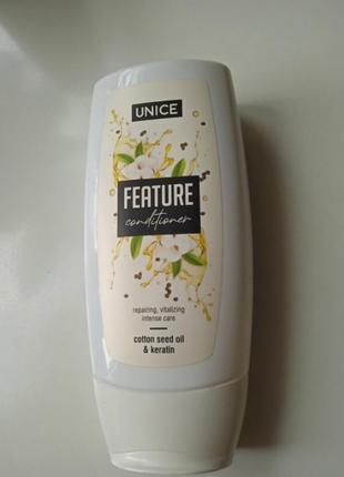 Кондиционер для волос с кератином и маслом семян хлопка
unice feature conditioner cotton seed oil &amp; keratin