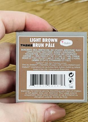 Оригінал тіні для брів thebalm browpow eyebrow powder light brown оригинал тени для бровей4 фото