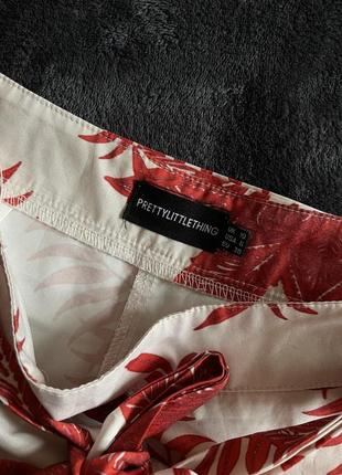 Атласные летние шорты кружево цветочный принт с пояском и карманами3 фото