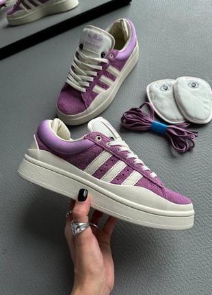 Женские кроссовки фиолетовые adidas campus bad bunny purple2 фото