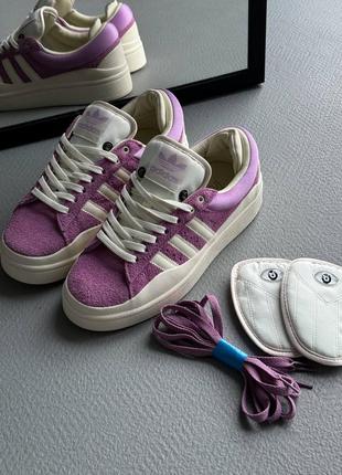 Женские кроссовки фиолетовые adidas campus bad bunny purple8 фото