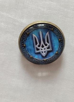 Значок брошка українська символіка герб україни тризуб тризуб на блакитному тлі3 фото