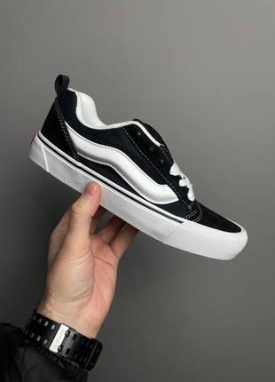 Жіночі кеди кросівки  чорні з білим vans knu skool black white8 фото