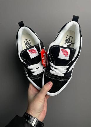 Жіночі кеди кросівки  чорні з білим vans knu skool black white6 фото