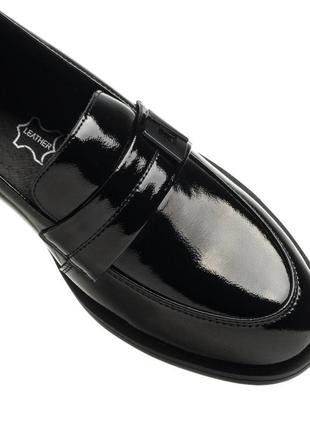 Туфли-лоферы женские черные кожаные 2363т-а7 фото