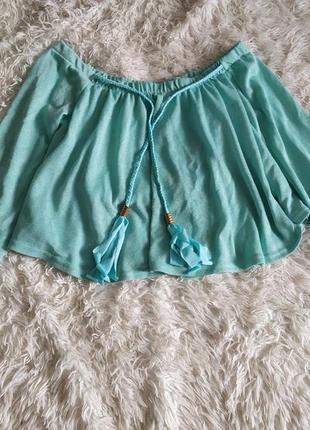 Блуза кофта на плечі з люрексом на зав'язку