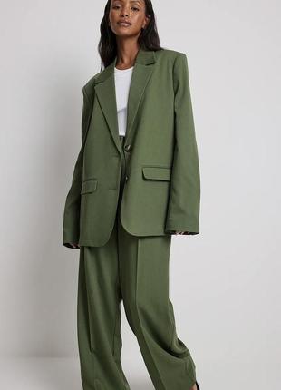 Піджак хакі, зелений піджак, піджак оверсайз від бренду na-kd