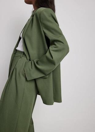 Піджак хакі, зелений піджак, піджак оверсайз від бренду na-kd3 фото