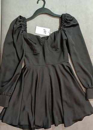 Віскозна сукня українського бренду view mode з опущеними плечіма, міні, плаття, розмір s, ніжна як шовк.