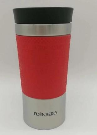 Термокухоль edenberg eb-633 480 мл термос чашка нержавіюча сталь з силіконовим ковзачем червоний5 фото