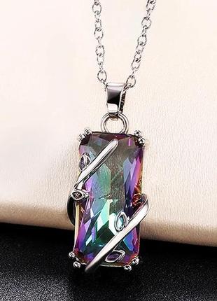 Кольцо и кулон с мистик топазом