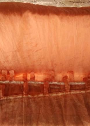 Тюль коричневого 6 отрезов висота-246 см, ширина 135 (общая 8 м)10 фото
