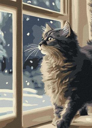 Картина за номерами kho6550 снігопад за вікном ©art_selena_ua, 40х50см ідейка