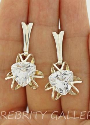 Серьги серебряные i 200277 w серебро 925