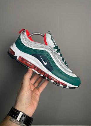 Чоловічі кросівки зелені з сірим  nike air max 97 miami dolphins1 фото