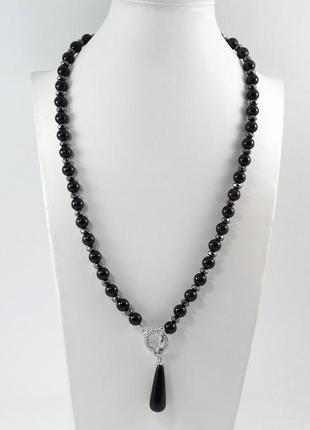 Эксклюзивные бусы "агатовая капля" агат,гематит грань