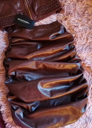 Шоколадна спідниця юбка2 фото