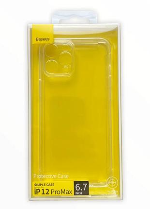 Чохол-накладка baseus simple case для apple iphone 12 pro max (прозорий)