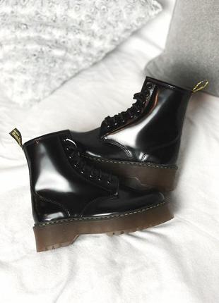 Женские ботинки dr martens jadon black brown2 фото