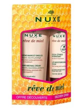 Набір nuxe rêve de miel crème mains et ongles 30 ml + stick lèvres hydratant 4 g4 фото