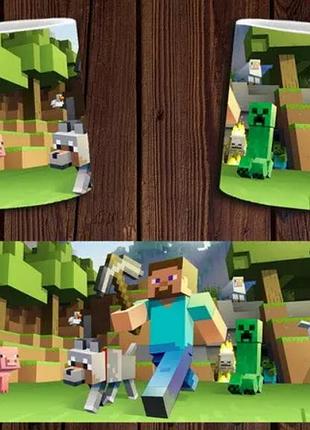 Чашка біла керамічна "minecraft" майнкрафт ост