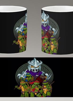 Чашка белая керамическая "черепашки-ниндзя" teenage mutant ninja turtles  ост