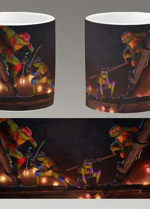 Чашка біла керамічна "черепашки-ніндзя" teenage mutant ninja turtles ост