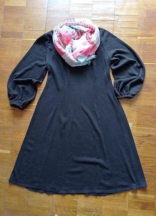 Изысканное платье шоколадное из шерсти l/xl