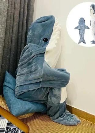 Пижама акула кигуруми для взрослых серо-синяя акула3 фото