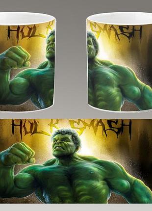 Чашка біла керамічна "халк" hulk ост