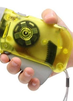 Ліхтарик ручний світлодіодний з акумулятором із динамо-машиною watton wt-092 жовтий