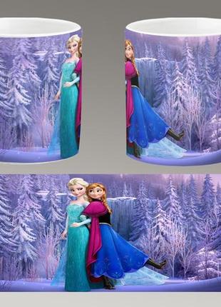 Чашка біла керамічна "холодне серце" frozen ост