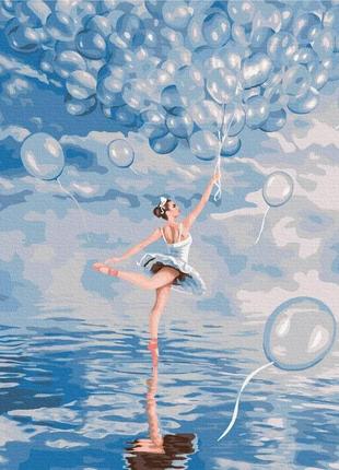 Картина за номерами "блакитна балерина" (розмір 50х40 см) brushme якість+