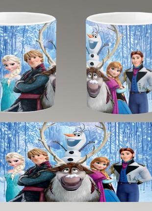 Чашка біла керамічна "холодне серце" frozen ост