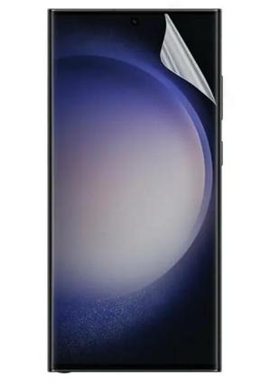 Гидрогелевая защитная пленка crystal mirror на samsung galaxy s23 ultra на весь экран прозрачная