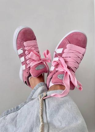 Женские кроссовки адидас кампус рожеві adidas campus « light pink » premium4 фото