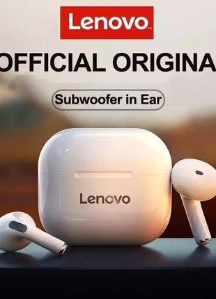 Беспроводные наушники lenovo lp40 tws blooetooth с кейсом белые ost