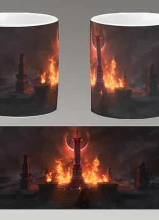 Чашка белая керамическая "diablo 4" диабло  ост