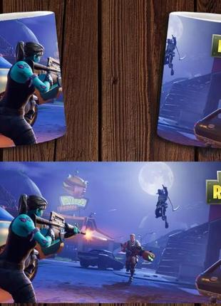 Чашка біла керамічна "fortnite" фортнайт ост