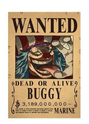 Плакат ван пис багі one piece abc