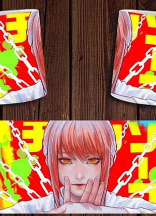 Чашка белая керамическая "chainsaw man" человек бензопила ост