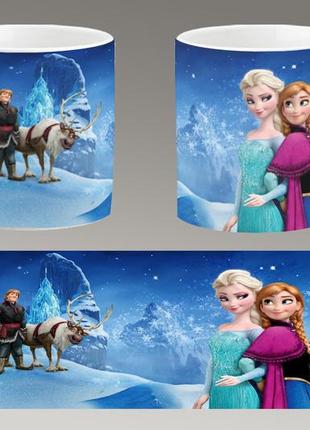 Чашка біла керамічна "холодне серце" frozen ост