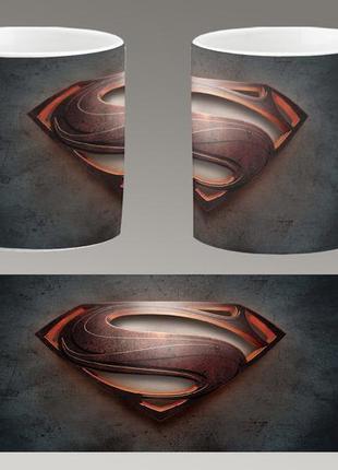 Чашка біла керамічна "супермен логотип" superman — logo ост