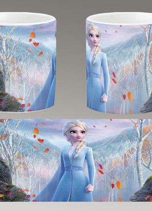 Чашка белая керамическая "холодное сердце" frozen  ост