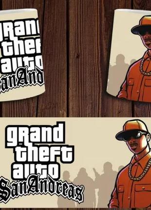 Чашка белая керамическая "gta san andreas" гта сан андреас ост