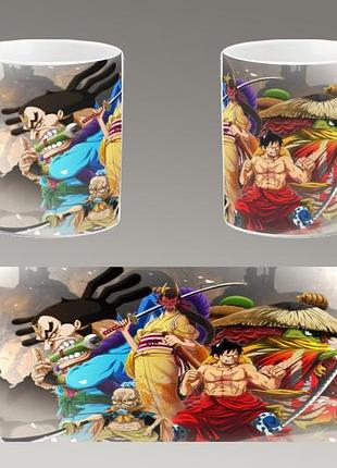 Чашка белая керамическая "ван пис" one piece ост