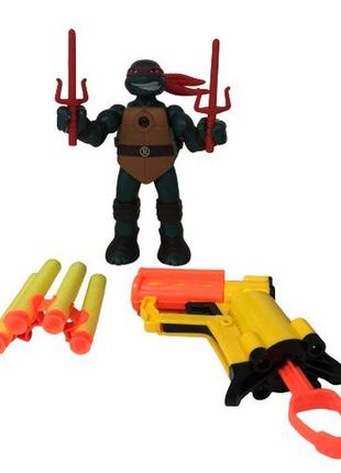 Игровой набор фигурка с проектором и пистолет (рафаэль) "черепашки ниндзя" ост
