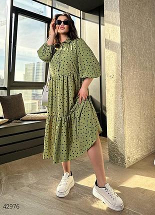 Ярусна сукня-сорочка міді