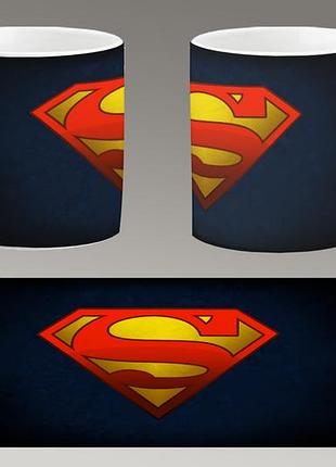 Чашка біла керамічна "супермен логотип" superman — logo ост